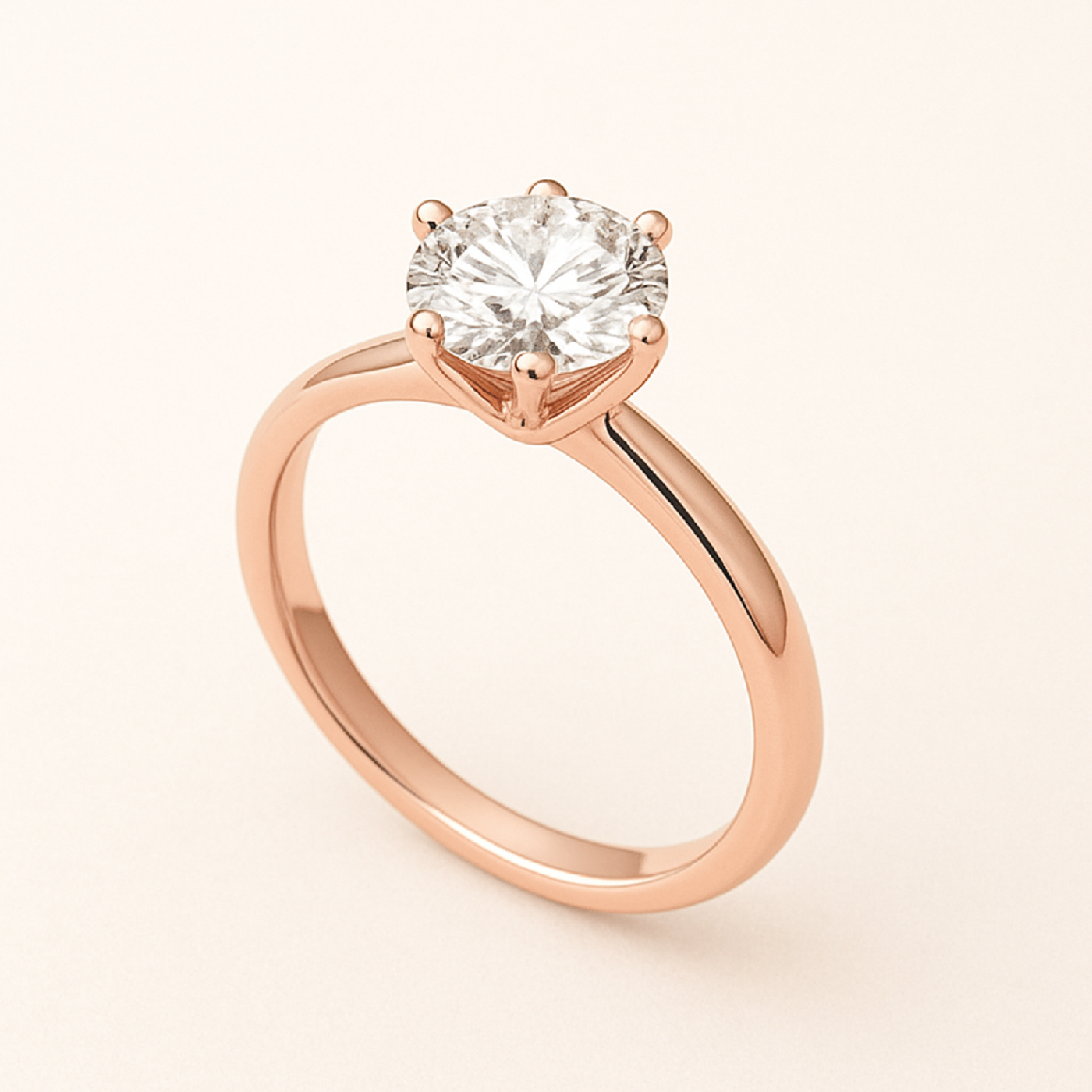 18k white gold  elegant diamond solitaire ring - timeless beauty Photos & images