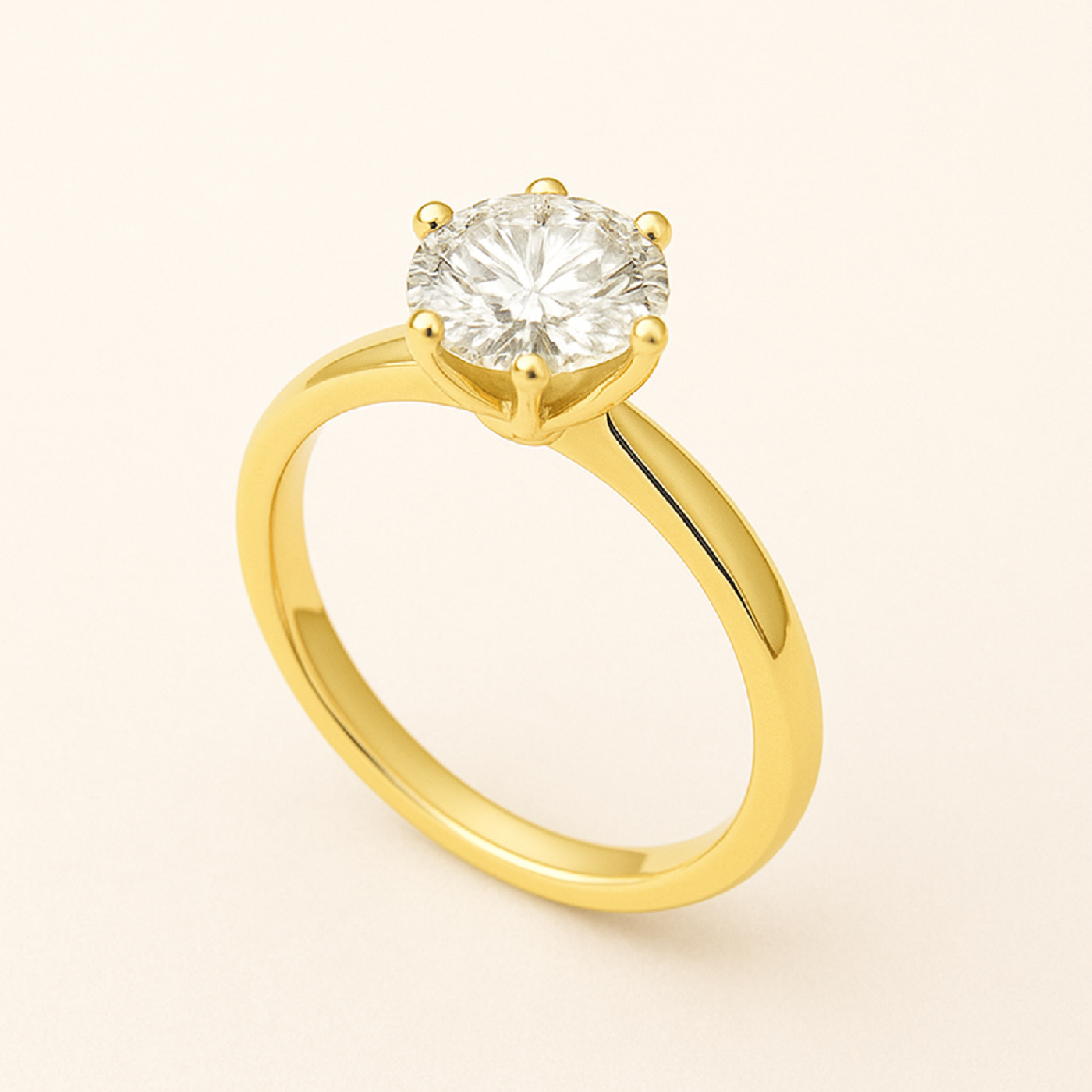 18k white gold  elegant diamond solitaire ring - timeless beauty Photos & images