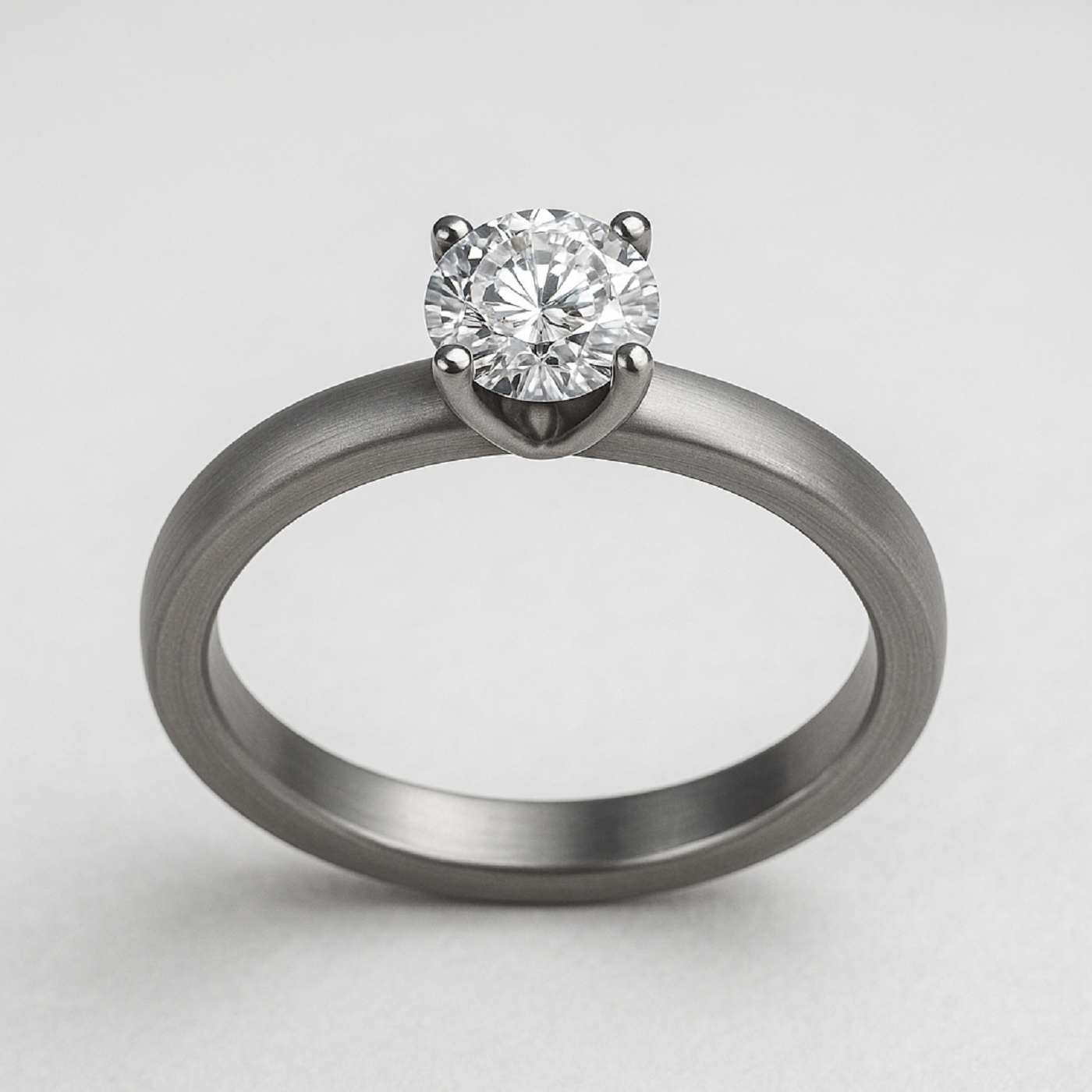 18k white gold  elegant diamond solitaire ring - timeless beauty Photos & images