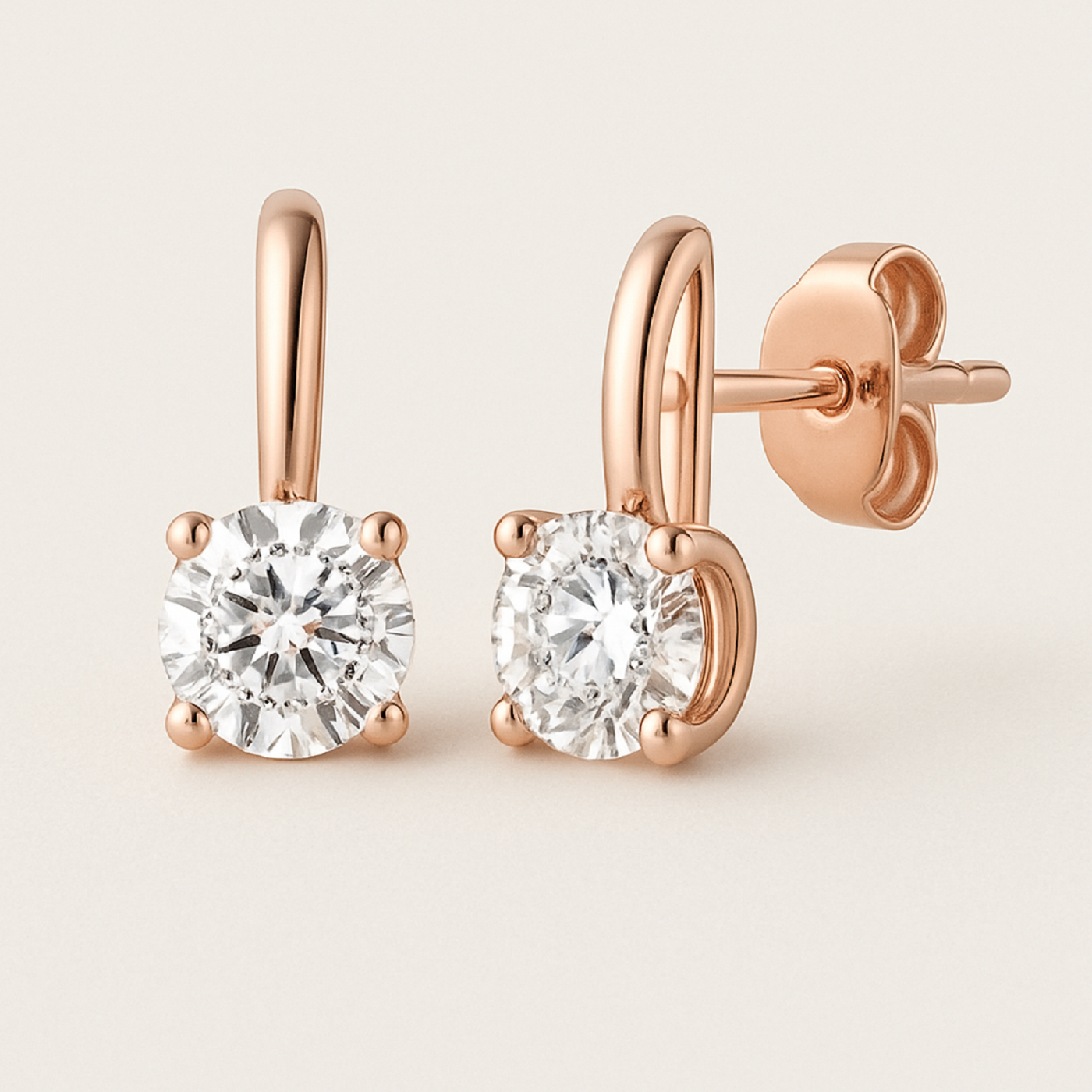 18k white gold  elegant diamond stud earrings – timeless sophistication Photos & images