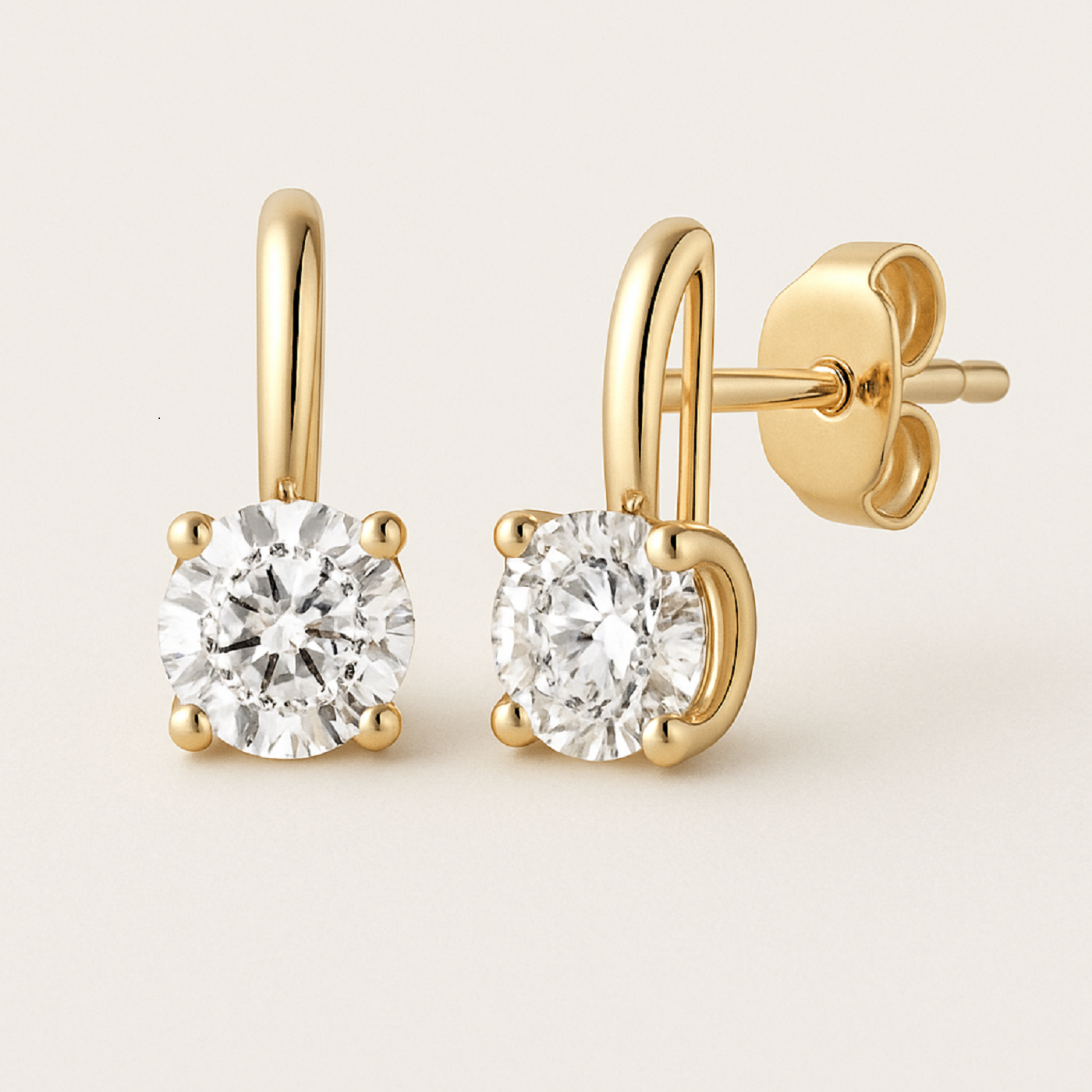 18k white gold  elegant diamond stud earrings – timeless sophistication-2 Photos & images