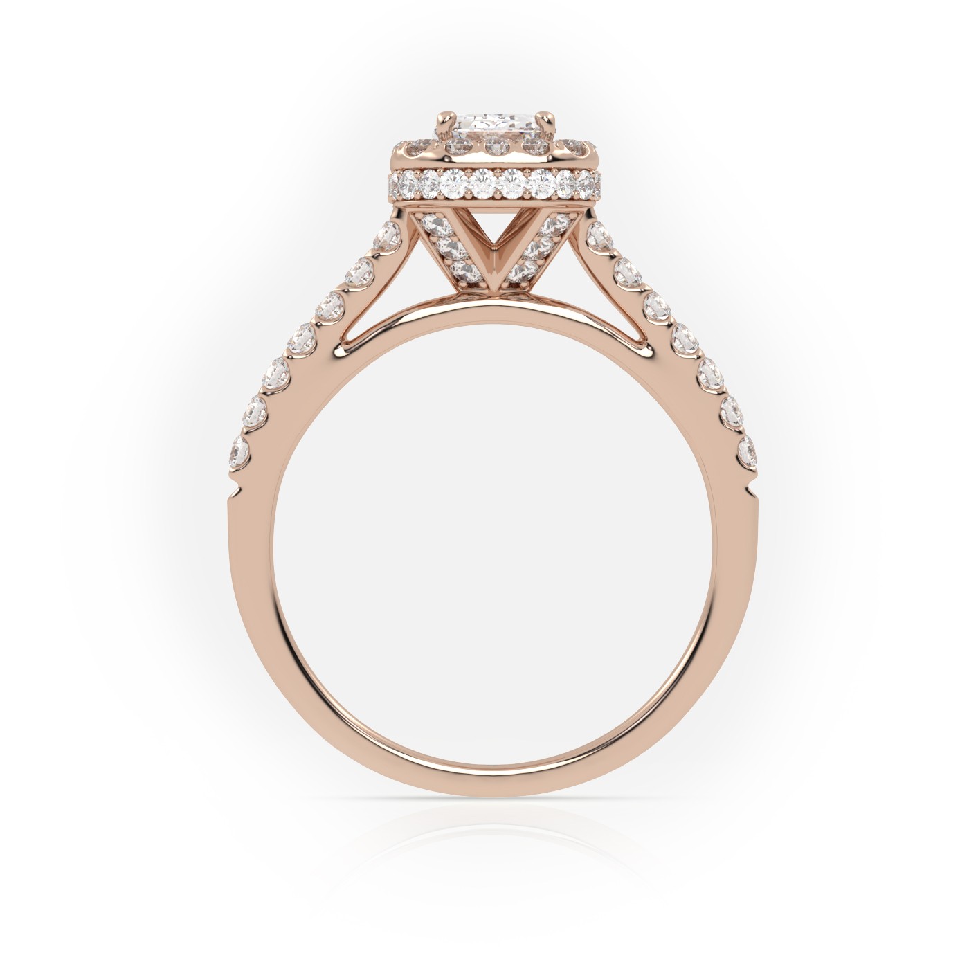 18K White Gold Halo Engagement Ring